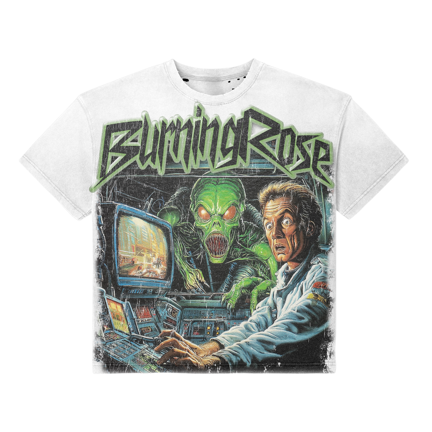 Cyber Invasion Tee - Burning Rose
