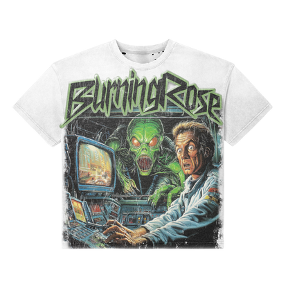Cyber Invasion Tee - Burning Rose